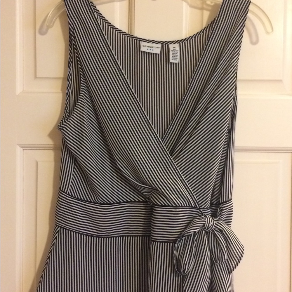 Covington blouse black and white striped